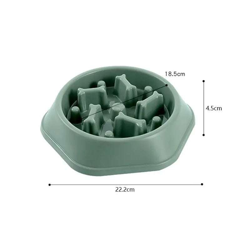 Pet Slow Food Bowl Anti-choking Feeder PP Plastic Dish Bowl Home Dog Eating Plate Anti-gulping Feeding Supplies